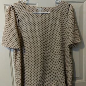 Cream and black patterned top